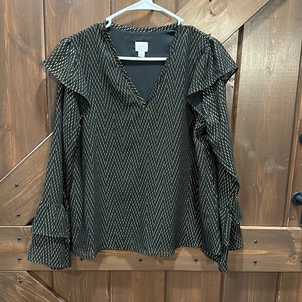 A New Day Black and Gold Blouse